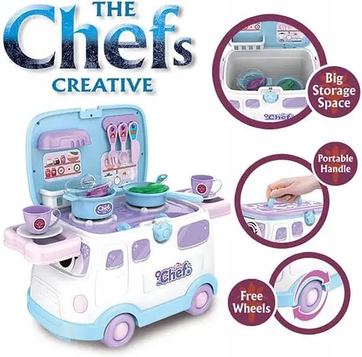 Ігровий набір автомобіль-штовхач-кухня 3-в-1 для дітей 2001662 - фото 2