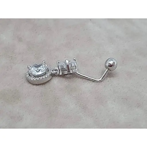 Серебряная серьга для пирсинга пупка Umax. 7048U - фото 3