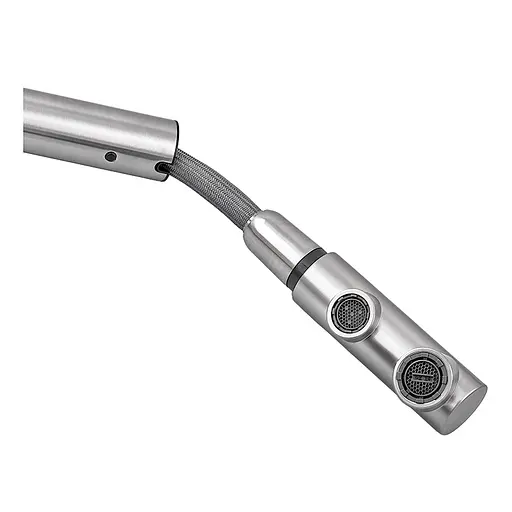 Змішувач для кухні на дві води з висувним виливом Zerix LUX-024 ZX5555 Нержавіюча сталь - фото 2