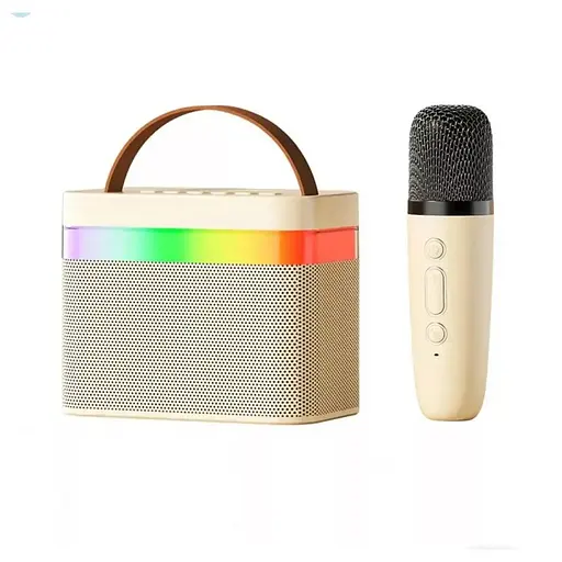 Портативная колонка K18 с микрофоном Bluetooth USB SD FM детская колонка караоке блютуз колонка 5 Вт Белый - фото 1