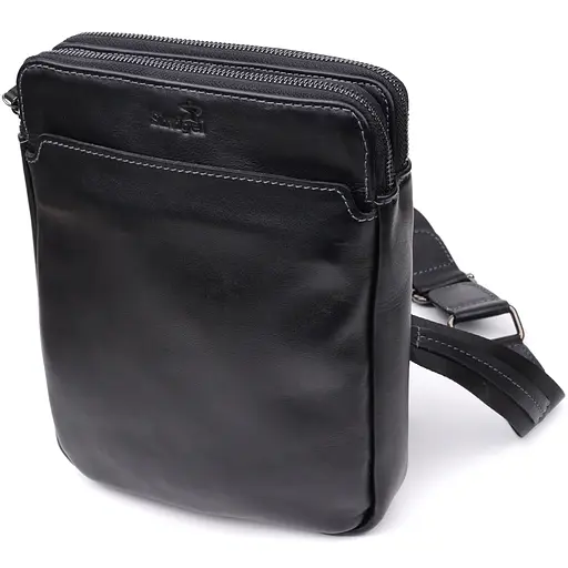 Красивая мужская сумка через плечо из гладкой натуральной кожи SHVIGEL 19,5х25х5 см sum0027438 - фото 1