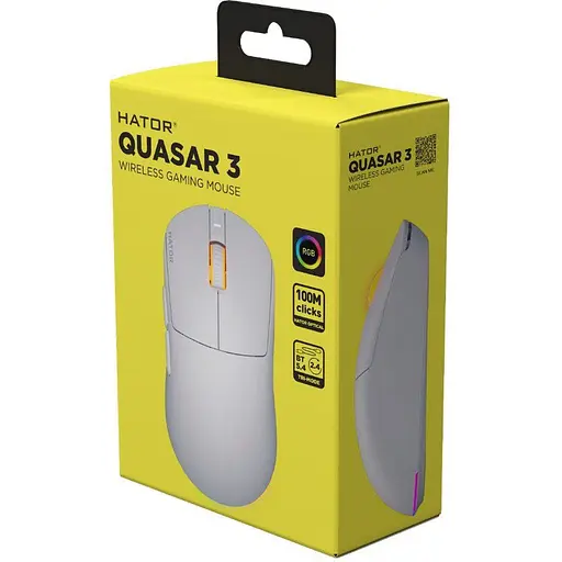 Игровая мышь Hator HTM-731 Quasar3 Wireless ESports Gaming 12000dpi 35G White - фото 6