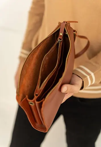 Шкіряний млатч світло-коричневий краст - фото 9