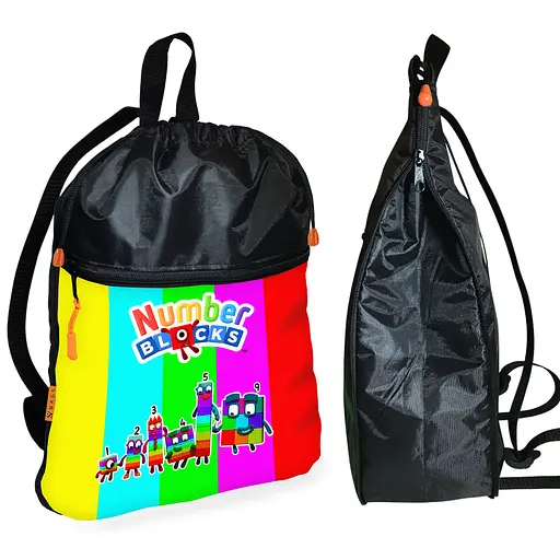 Рюкзак-мешок для школы Numberblocks детская сумка для обуви и спортивной одежды (01503)