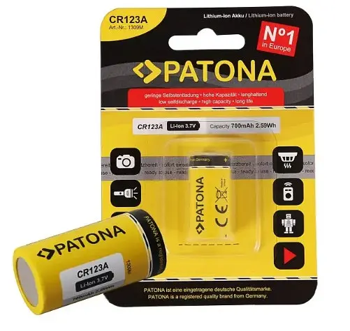 Аккумулятор Patona CR123A (16340) 700mAh 3.7V (Желтый) - фото 6