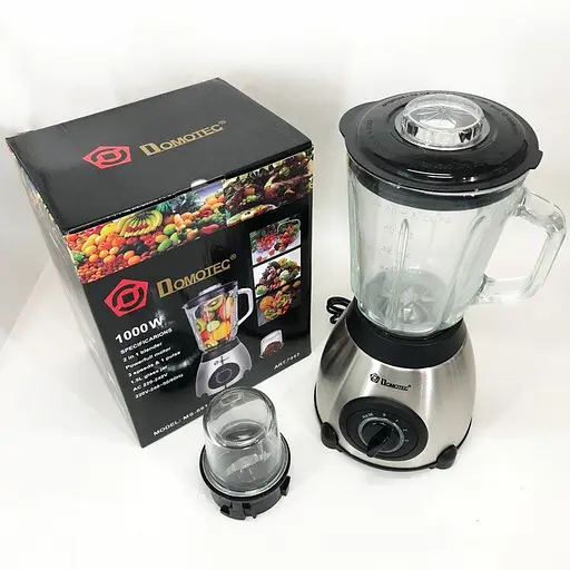 Стаціонарний блендер з кавомолкою Domotec MS-6610 для коктейлів 1.5л 1000Вт Срібний/Чорний - фото 3