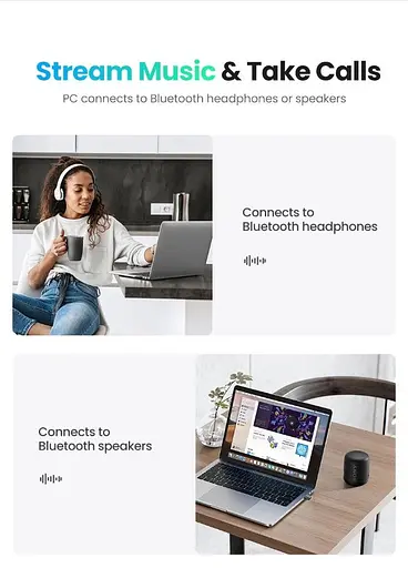 Bluetooth-адаптер Ugreen USB Bluetooth V 5.0 Adpter (CM390) Black [58593] - фото 4