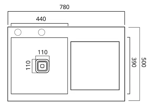 Кухонна мийка Platinum HANDMADE 78*50С L (SP000041295) - фото 9