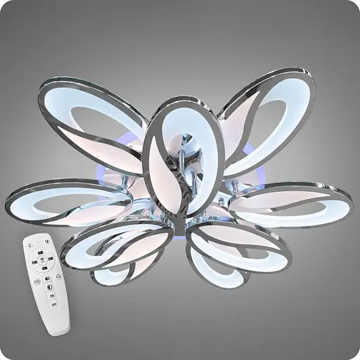 Люстра світлодіодна 517 Dlight 3color з пультом 150Вт Хром (01990) - фото 2