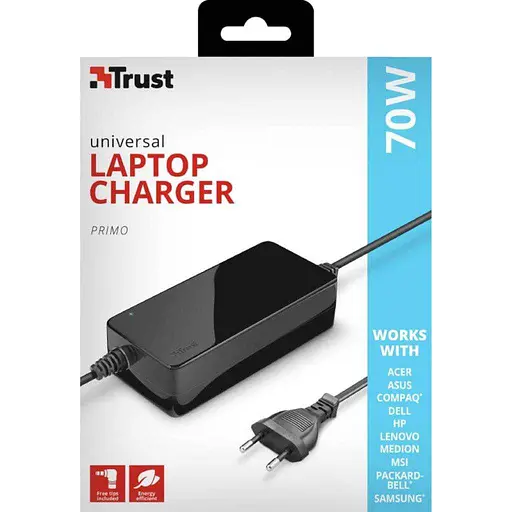 Блок живлення для ноутбука Trust Primo 70W-19V Universal Laptop Charger BLACK (22141_TRUST) - фото 5