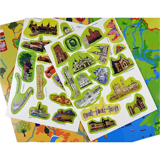 Плакат "Карта Украины" с наклеками (КП-001) KP-001 - фото 4