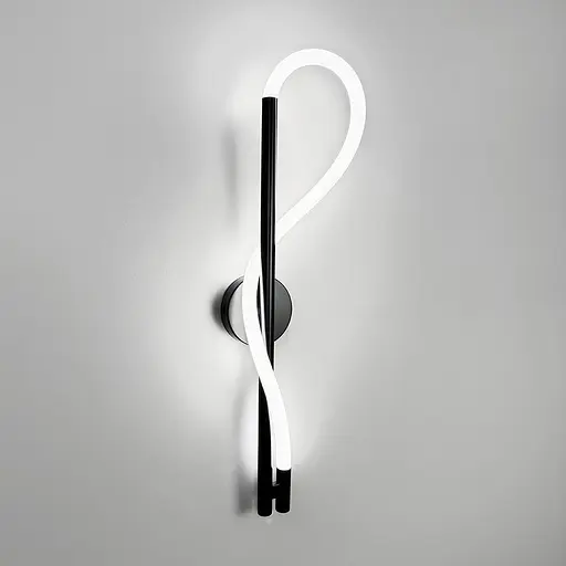 Бра чорне із обплетеним неоном довжина 60 см Арт. W 203/600 BK Line F - фото 3