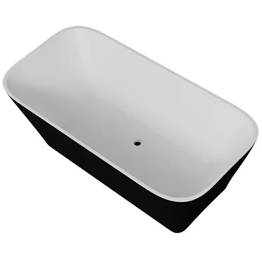 Ванна отдельностоящая глянцевая Amdcon Atlant 150x75 черная из литого камня ATLANT_150_BLACK_HL Черный - фото 7