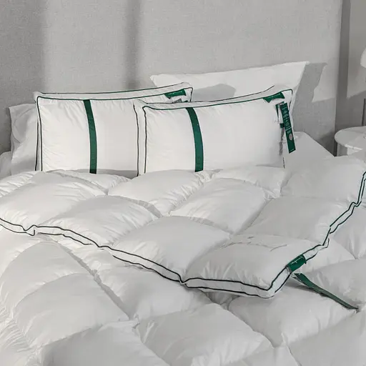 Ковдра MirSon Imperial Satin Luxe, літня, 215х155 см, біла із зеленим кантом - фото 22
