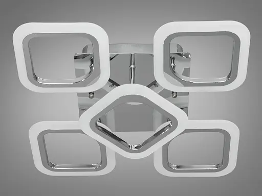 Багатофункціональна світлодіодна люстра на пульті, 60 Вт, хром - фото 3