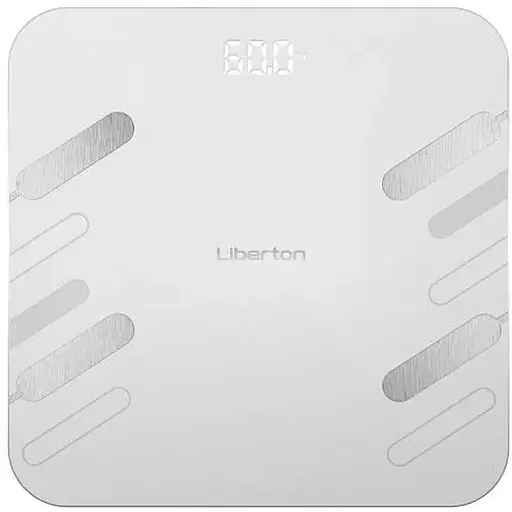 Весы напольные Liberton LBS-0815 SMART, Grey, LCD-дисплей, синхронизация по Bluetooth, максимальный вес 180кг, точность измерения 50г, материал поверхности ударопрочное стекло, индикатор заряда, индикатор перегрузки, питание 3*AAA (в комплекте)