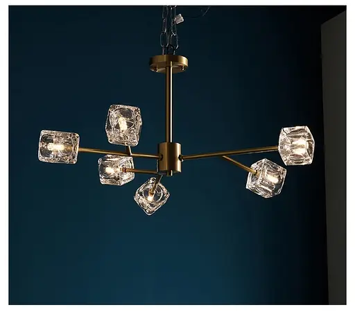Світлодіодна люстра Кубик 8614 (Золота) на 6 плафонів - фото 3