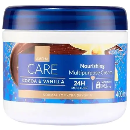 Живильний крем для обличчя рук та тіла Avon з маслом какао та екстрактом ванілі 400мл (158511231) - фото 1