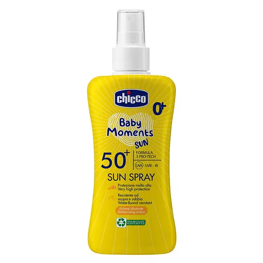 Молочко - спрей сонцезахисне Chicco Baby Moments Sun SPF 50+ 150 мл (12726.00) - фото 1