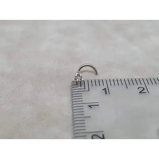 Золота сережка-пірсинг Астор в ніс з фіанітом. 2182442Б - фото 5