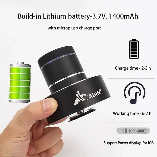 Колонка портативная Adin S8BT вибрационная bluetooth 26 Вт - фото 6