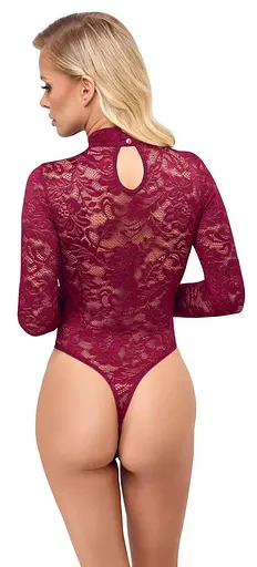 Боди Cottelli Collection Lace S бордовый - фото 3