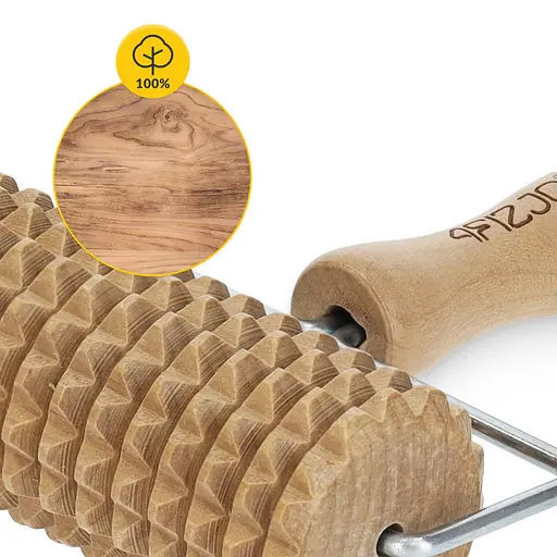 Массажный ролик для тела 4FIZJO ручной, деревянный 4FJ0646 (P-5905973400251) - фото 3
