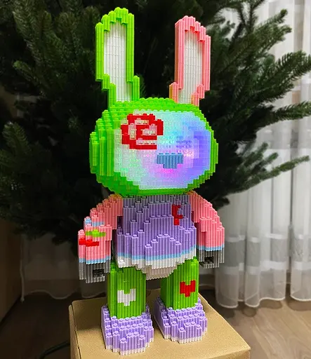 Конструктор Magic Blocks Bunny с подсветкой на 2088 деталей, 42.8 см - фото 4