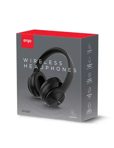 Беспроводные накладные наушники Ergo BT-630, BT5.3, 300mAh, 12h, Black UA UCRF - фото 11