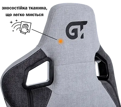 Геймерское кресло GT Racer черное со светло-серым (X-8005 Light Gray/Black Suede) - фото 10
