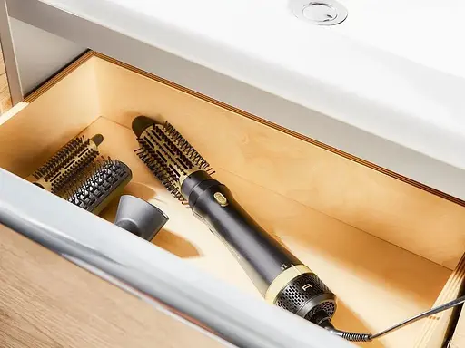 Фен-щетка Rowenta Express Style, 800 Вт, 3 режима, ионизация, холодный обдув, керамика, турмалин, черно-золотой - фото 2