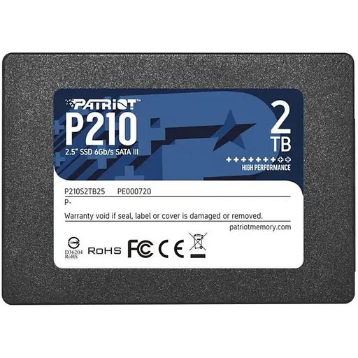 Накопитель Patriot SSD P210 2 ТБ 2,5` 7 мм SATAIII 3D QLC