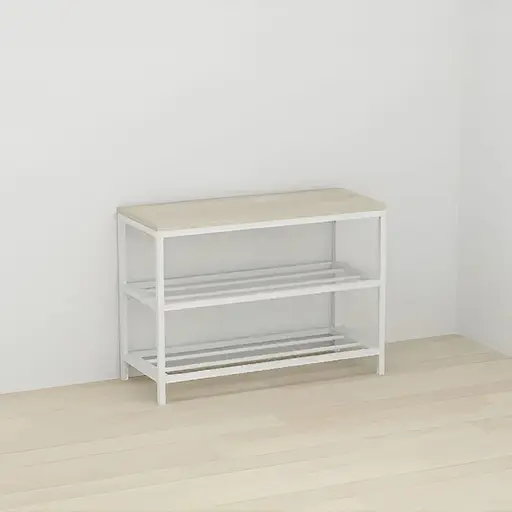 Банкетка універсальна Ferrum-decor Слайм 45x63x26 білий ДСП Дуб Сонома 16мм (FRD-104077)