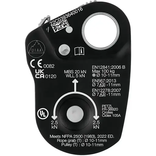 Блок-ролик Petzl Mini Traxion Yellow/Black (1052-P054AA00) - фото 2