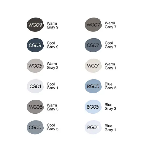 Набір маркерів Gray Tones, 12 шт. 99IDEAS - фото 3