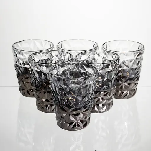 Набір склянок 6 штук 250 мл для лимонадів соку води коктейлів склянки скляні для напоїв Сірий Yiwu HP-19-184 - фото 1