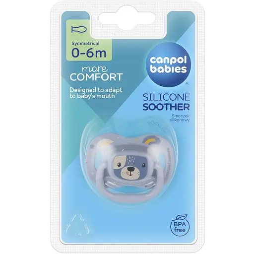 Пустушка Canpol babies Cute Animals силіконова симетрична 0-6 міс. блакитна (34/924_blu) - фото 3