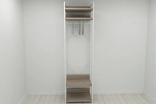 Шафа Гардероб Уні секція 2 серії Конект Ferrum-decor 220x60x50см Білий метал ДСП Дуб Сонома Трюфель 32 мм (FRD-104546) - фото 8