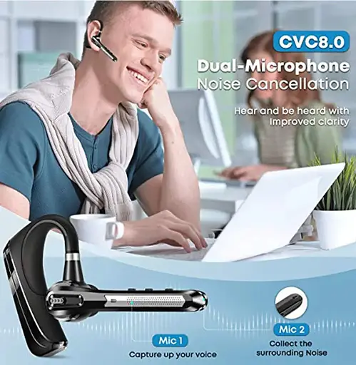 Бездротова Bluetooth гарнітура HSP-B3 з кнопками управління шумозаглушенням Бізнес гарнітура - фото 10