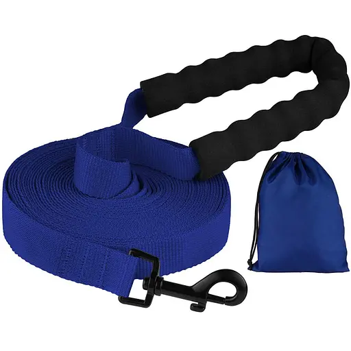 Поводок для собак Barksi Active с мягкой ручкой 6 м х 2.5 см синий - фото 1