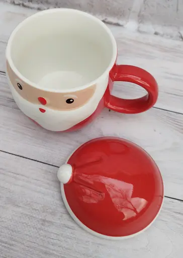 Кружка новогодняя Olens O8030-218 Морозко с керамической крышкой 360 мл Красная - фото 4