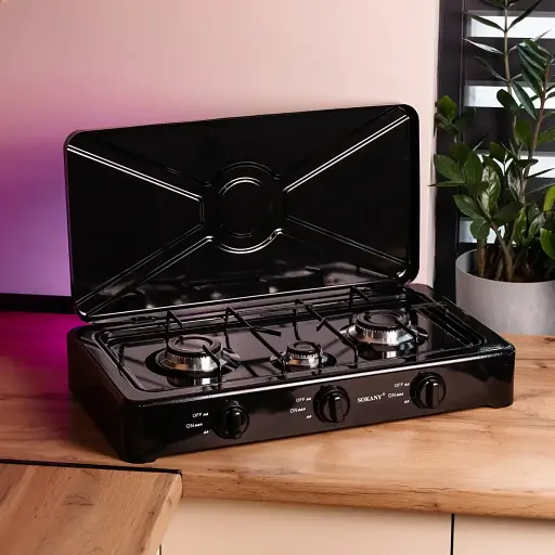 Газовая настольная плита Sokany SK-07003 на 3 конфорки под баллонный газ  - фото 6