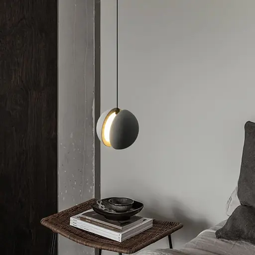 Підвіс MOON CONCRETE у вигляді розділеної сірої бетонної кулі Line.F MJ 169-140 GR - фото 1