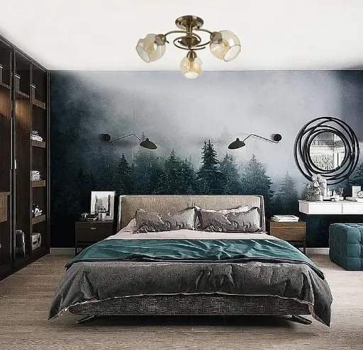 Люстра потолочная Brille в спальню E27 60W AB (LK-683C/3) - фото 4