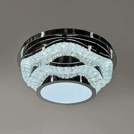 Хромована стельова люстра з прозорим кришталем Ø 50 см | Арт. C 1784/500 | Line F - фото 5