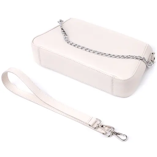Сумка багет Shvigel с цепочкой и съемным ремешком из натуральной кожи 26.5х15х5.5 см sum0027032 - фото 5