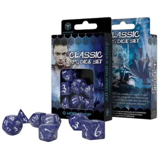Набір кубиків Classic RPG Cobalt & white Dice Set , 7 шт. (SCLE12)