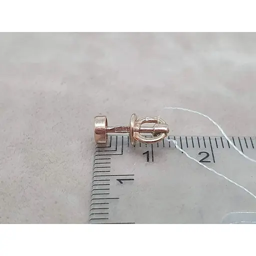 Золота моносережка-пуссета Астор з фіанітом. 213-2267/1 - фото 5