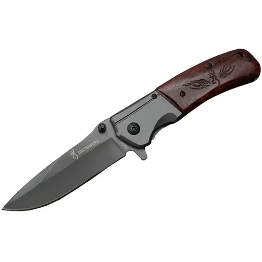 Ніж складний Browning-DA98, ручка сталь + дерево, довжина 223 мм, 238 гр, Box