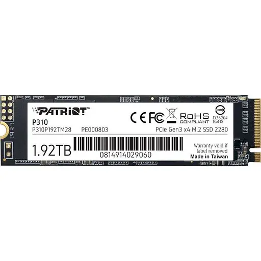 Накопичувач SSD Patriot m.2 NVMe 1920GB P310 2tb (P310P192TM28) - фото 1